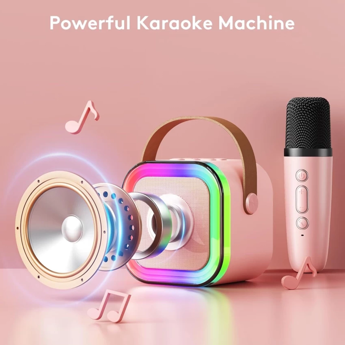 اسپیکر بلوتوثی Karaoke K12 با میکروفون و رقص نور