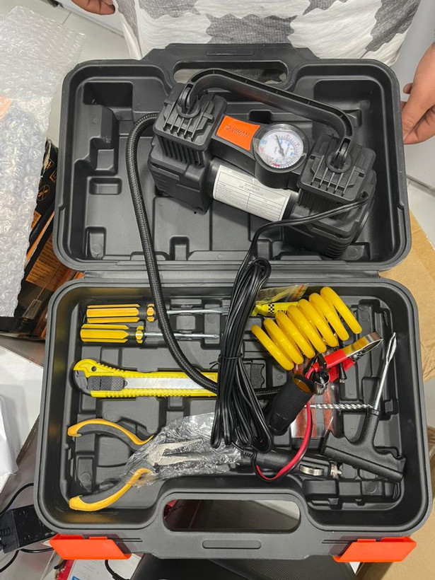 پمپ باد فندکی دو سیلندر خودرو | کمپرسور باد ماشین 150 PSI