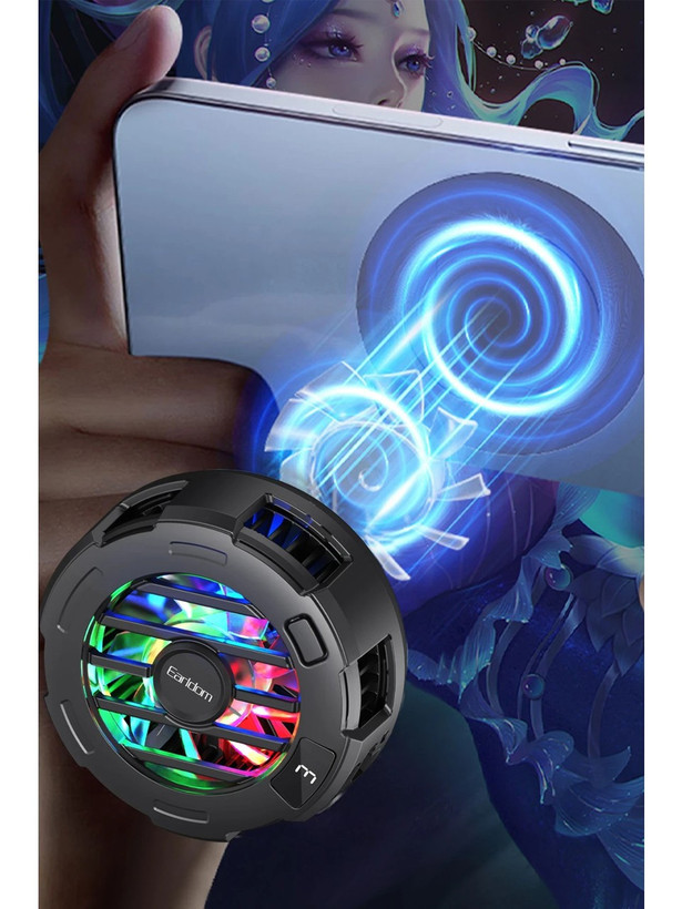 فن خنک کننده گوشی Earldom ET-F19 | کولر موبایل گیمینگ 15 وات با RGB